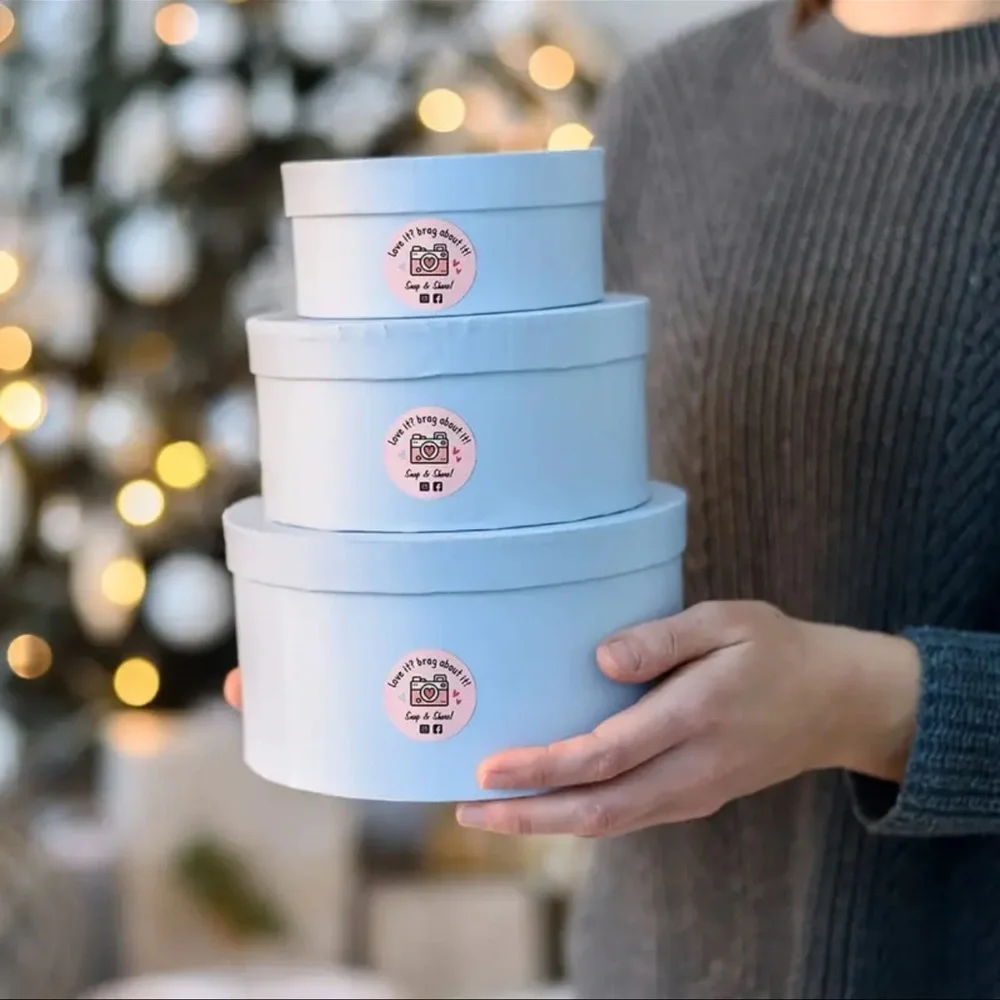 500pcs. Cute Retro Pink Camera Stickers -  Thank You Stickers - Picture 4 of 5